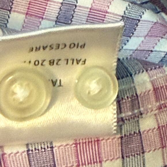 Untuckit Checkered Button Down Shirt Mens XL Pink Blue Casual Classic - Picture 4 of 7